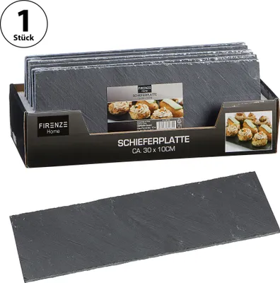 Produktbild von Schieferplatte, schwarz/ grau, rechteckig, ca. 30x10 cm