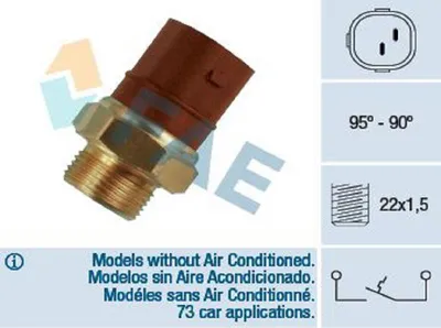 Produktbild von FAE 36270 Temperaturschalter Kühlerlüfter Thermoschalter für VW Golf V Schrägheck (1K1) POLO (9N) für AUDI A3 Sportback (8PA) A3 Schrägheck (8P1)