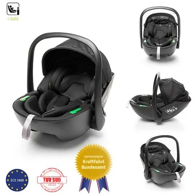 Zdjęcie produktu dla 4Baby Neo i-Size Fotelik dziecięcy grupa 0+, do 13 kg (0–15 miesięcy), nosidełko, RWF, lekki, regulowany zagłówek, ECE R129, czarny