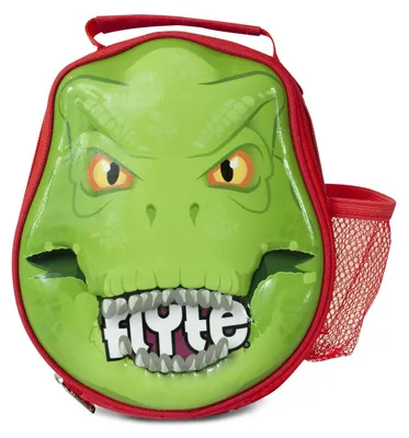 Kinder-Lunchbox Dinosaurier, Grün/Rot, 1 Stück, isoliert