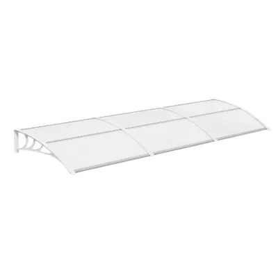 Immagine prodotto di Tettoia per porta 270cm - Tettoia per porta d'ingresso - Bianco - Curvo - Protezione solare - Tettoia per balcone - Tettoia per esterno
