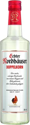 A clear product shot of a bottle of Echter Nordhäuser Doppelkorn.