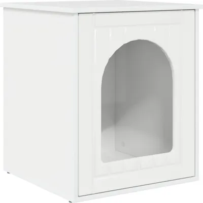 Image de Maison pour chat Blanc Brillant 53 x 52 x 62 cm
