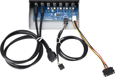 Zdjęcie produktu dla Napęd optyczny USB3.0 Panel przedni 5,25 cala 7-portowy HUB 19PIN na 2 porty U3+4 porty U2 Szybkie ładowanie
