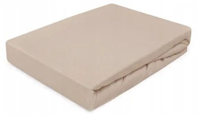 Produktbild von Karo Jersey Spannbettlaken mit Gummizug 160x200 cm beige
