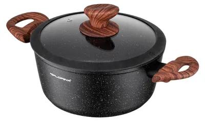 Zdjęcie produktu dla Garnek aluminiowy FLORINA MASTER BLACK, 28 cm, 6,5L | Powłoka nieprzywierająca | Nadaje się do wszystkich rodzajów kuchenek