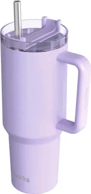 Image de Quokka, mug isotherme 950ml avec paille et poignée ergonomique, Violet