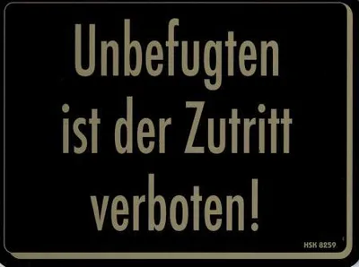Produktbild von Verbotsschild - UNBEFUGTEN IST DER ZUTRITT VERBOTEN ! - Gr. 20 X 15 cm - 308259