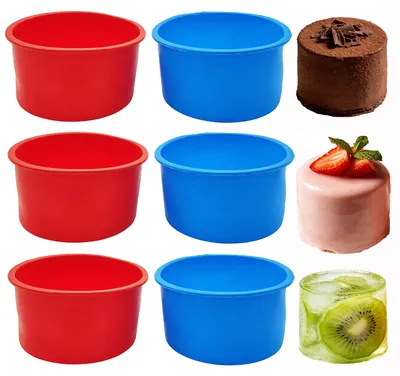 Silikon-Backformen Ø 10,5 cm, Höhe 5,5 cm, 6 Stück, BPA-frei