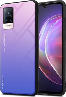 Zdjęcie produktu dla Etui Cadorabo do Vivo V21 4G / 5G z czarną osłoną na telefon komórkowy Etui z TPU Etui ze szkła hartowanego