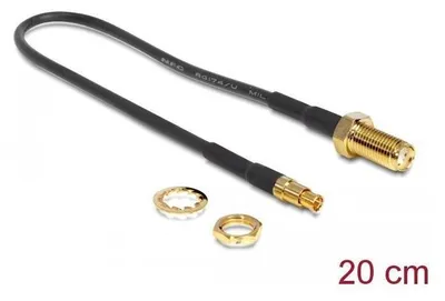 Produktbild von Antennenkabel SMA Buchse Einbau auf TS-9 Stecker 200 mm RG-174