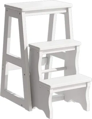 Immagine prodotto di Scala pieghevole a pioli per piante e cucina, in legno, 56 cm