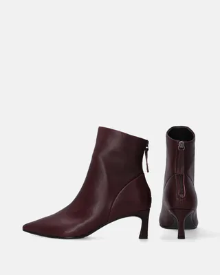 Produktbild von Klassische bordeauxrote Damen-Ankle-Boots mit hohem Absatz, Größe 38