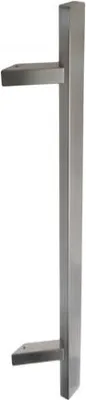 Produktbild von Einseitiger Türgriff gebogen (45 Grad) L=800 mm, X=600 mm, rechteckig Edelstahl ohne Schrauben zur Griffverbindung