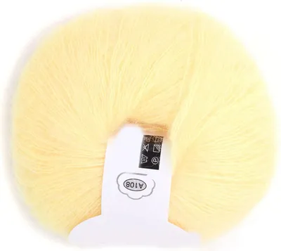 Produktbild von Beliebtes weiches Mohair-Pashm-Strickgarn aus Angora-Langwolle (hellgelb)