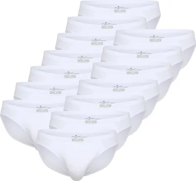 Produktbild von TOM TAILOR Herren Slips, 14er Pack - Mini-Slip, Briefs, Pure Baumwolle, Jersey, uni Weiß M