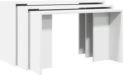 Immagine prodotto di vidaXL Set di tavoli 3 pezzi. Materiale bianco a base di legno