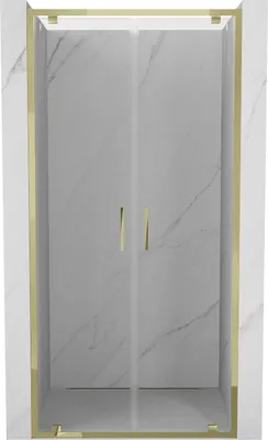 Image de Mexen Exo portes de douche doubles battantes 100 cm, transparent, doré - 8182-100-000-50-00