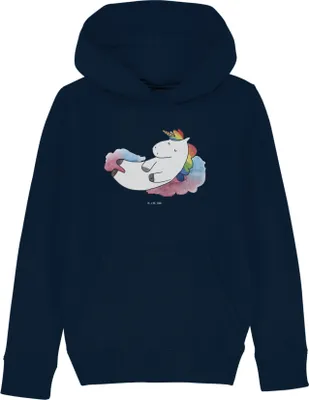 Produktbild von Mr. & Mrs. Panda Kinderpullover Einhorn Wolke 7 5-6 Jahre (110/116) - French Navy - Geschenk, Lustig, Hoodie, Kinderbekleidung, Pullover, Menschen, Unicorn, Sweater