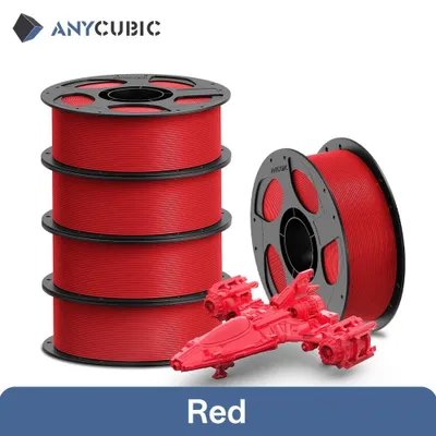Image de Filament PETG pour imprimante 3D - Filament FDM - Diamètre 1,75 mm - Bobine de 5 kg - Rouge