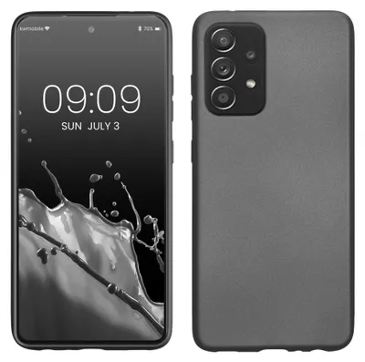Produktbild von kwmobile Handyhülle für Samsung Galaxy A52 / A52 5G / A52s 5G Hülle - Silikon Case metallisch schimmernd - Schutzhülle Cover - Metallic Grau