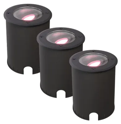 Produktbild von hoftronicsmart LED Bodeneinbaustrahler 5,5W IP67 RGBWW Schwarz Set 3 Stück