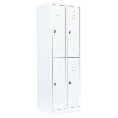 Produktbild von Spind Garderobenschrank Schließfachschrank Fächerschrank 4 Fächer 520227 weiß
