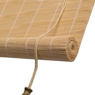 Image de Store enrouleur occultant en bambou, dimensions 60 x 160 cm, couleur naturelle