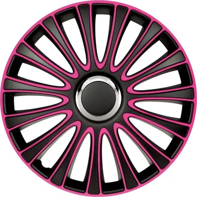 Produktbild von AUTO-STYLE Radzierblenden Set Radzierblenden LeMans 15-Zoll schwarz/rosa