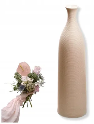 Image de Vase blanc 46,0 cm – Vase décoratif en céramique – Vase à fleurs pour le salon, la chambre et le bureau