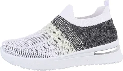 Produktbild von Ital-Design Damen Freizeitschuhe  Textiloptik Sneakers Low 85960442 Weiß Gr.  38