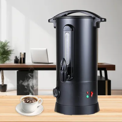 Immagine prodotto di Jayseuw bollitore elettrico per vin brulé in acciaio inox da 10 litri e 1800 watt con rubinetto, termostato e protezione da surriscaldamento per bevande calde