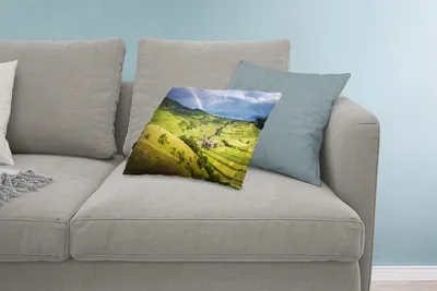 Produktbild von MuchoWow® Zierkissen Sofakissen Wohnzimmer Dekokissen 60x40 cm Regenbogen über dem Schwarzwald im Südwesten Deutschlands - Kopfkissen - Polster mit Foto