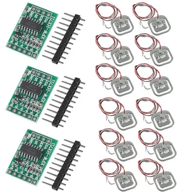 12 Halbbrücken-Wägezellen 50 kg + 3 HX711 Module für Arduino
