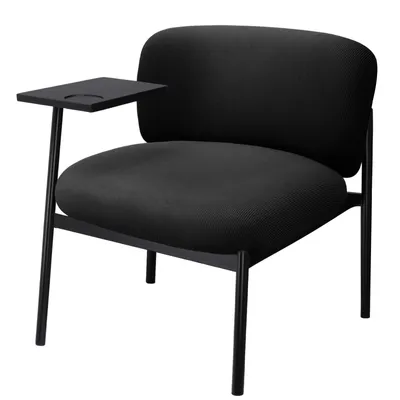 Obrázok produktu pre COMHOMA lounge chair recliner armchair wing chair modern, čalúnené kreslo s kovovými nohami, samostatná pohovka do obývačky/spálne/záhrady, čierna