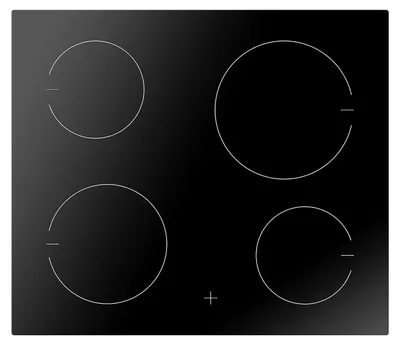 Produktbild von Amica EC 744 100 C, Schwarz, Integriert, 60 cm, Zonen-Induktionskochfeld, Keramik, 4 Zone(n)