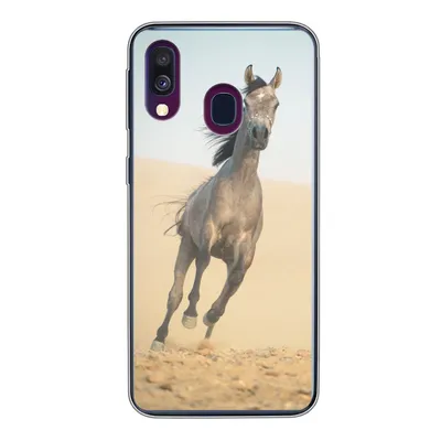 Produktbild von MuchoWow® Handyhülle Schutzhülle Hülle für Samsung Galaxy A40 Pferd - Sand - Wüste Silikon Softcase Handy Hülle - Handy-Tasche