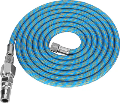 Image de Tuyau à air tressé pour aérographe, 1,8m avec adaptateurs, pour pistolets à peinture & raccords pour compresseurs