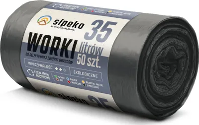 Zdjęcie produktu dla LDPE Worki na śmieci SIPEKO 35L 50szt. CZARNE