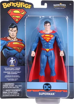 A packaged Superman Bendyfigs toy.