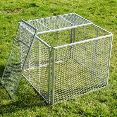 Produktbild von Holmwerk Komposter Metallkomposter 80x80 x70 cm mit Deckel 2tlg. Streckmetall Gartenkomposter