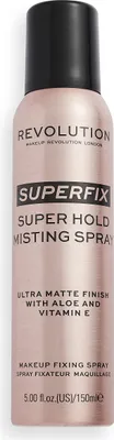 A rose gold spray bottle with a black cap, labeled with product information.