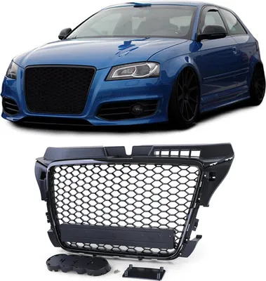 Produktbild von Waben Grill Kühlergrill Sport Optik Schwarz glanz matt für Audi A3 8P 08-12