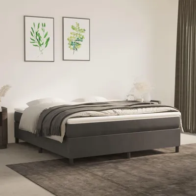Obrázok produktu pre vidaXL Boxspring posteľ s matracom Dark Grey 160x200 cm Velvet