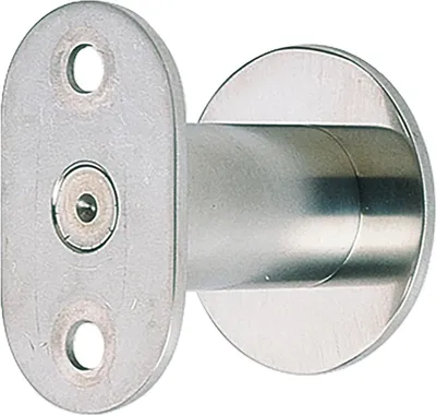 Immagine prodotto di Supporto per corrimano piatto, distanza dalla parete 50 - 65 mm, anodizzato argento