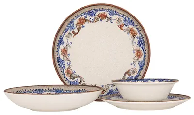 Productafbeelding van Bonna Serviesset (Medium) - Retro bloemenmotief - 24-delig - voor 6 personen - porselein