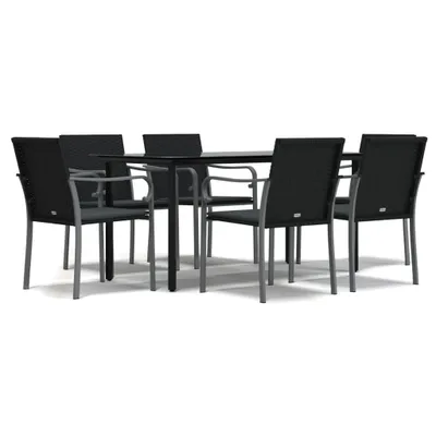 Image de vidaXL Ensemble de jardin 7 pièces avec coussins Poly rotin et acier