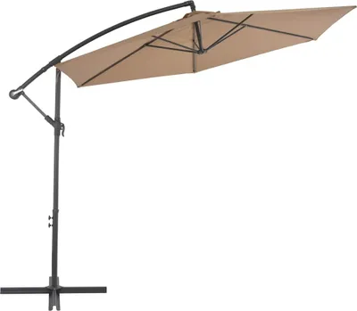 Obrázek produktu pro vidaXL Světelný deštník s hliníkovou tyčí 300 cm Taupe