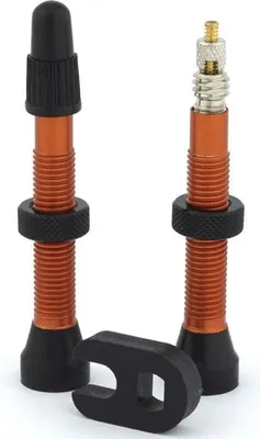 Image de Valves Orange Trezado Tubeless - 2 pièces avec clé