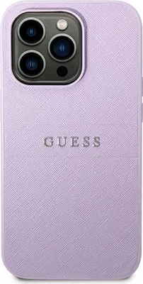 Produktbild von Guess GUHCP14LPSASBPU iPhone 14 Pro 6.1" fioletowy/lila Saffiano Riemen Handyhülle